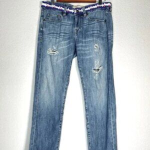 Artisa de Luxe Embroidered Waistline Low Rise Straight Leg Sz 27